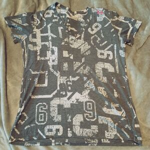 Under Armour Gray Graphic Short Sleeve Tee with Distressed Numbers